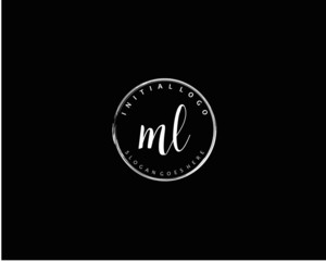 Fototapeta na wymiar ML Initial letter logo template vector