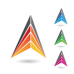Colorful Abstract Triangle Symbol of Letter A