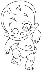 outlined zombie baby