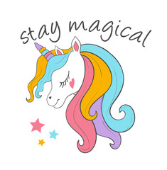 cute magical unicorn,sweet kids graphics for t-shirts