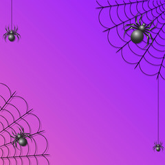 Spiders on a web, on a light background, eps 10