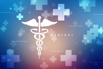 2d illustration caduceus medical symbol