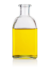 Glass bottle with oil