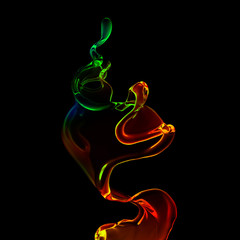 Naklejka premium Splash fluid. 3d illustration, 3d rendering.