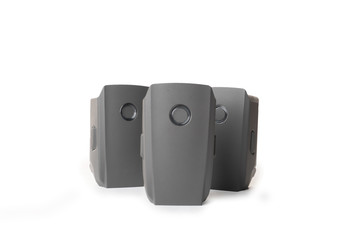 Obraz premium A grey drone smart battery isolated on white