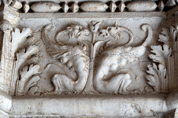 doge ducal palace venice capital of column wayside sculpture detail