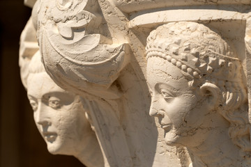 doge ducal palace venice capital of column wayside sculpture detail