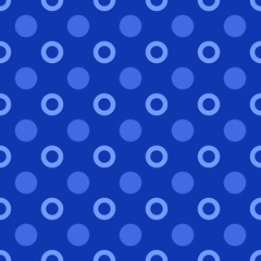 Simple seamless circle pattern design background - blue vector graphic