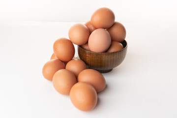 chicken eggs isoloted on white background