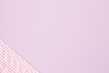 Flat lay composition of drinking straws