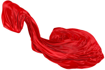 Abstract background of colored wavy silk or satin on white background.