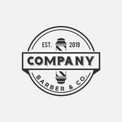 Vintage barbershop vector emblems and labels. Barber badges and logos