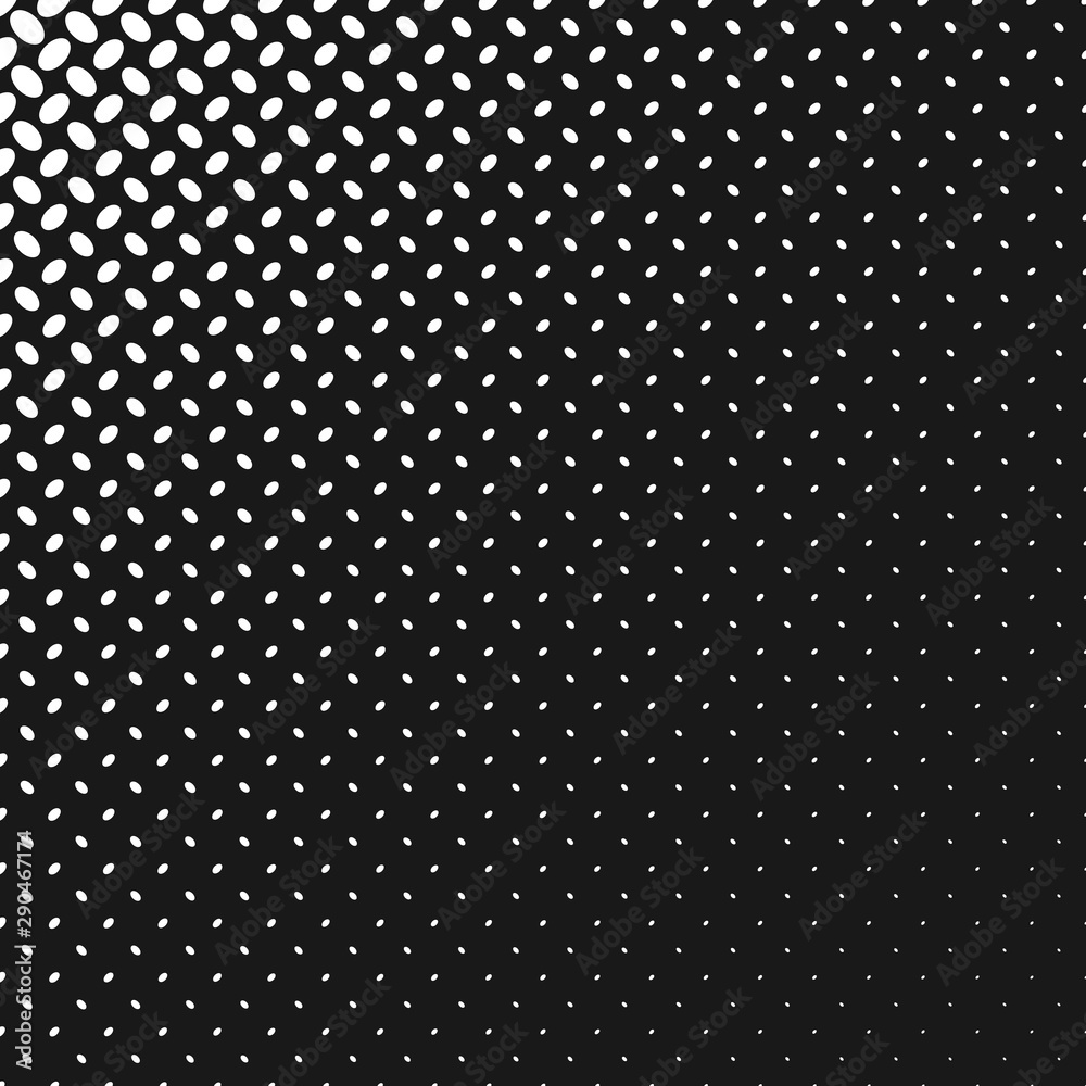 Poster monochrome halftone diagonal ellipse pattern background - abstract geometric vector design