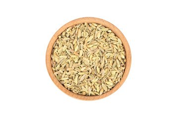 Dry fennel in bowl