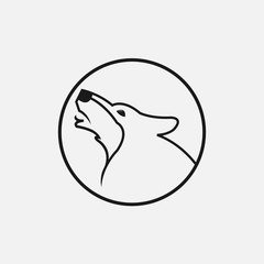 Wolf head Hand Drawn Design Element in Style for Logotype, Label, Badge and other design. eps 10