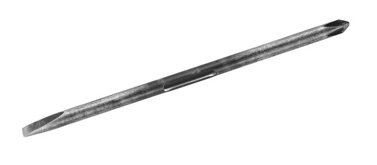 Vintage double-sided screwdriver on isolated white background