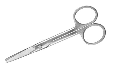 Vintage medical scissors on isolated white background