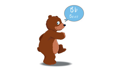 bear cartoon with B alphabet