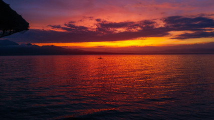Stunning sunset over Samboan in Cebu  Island in Philippines