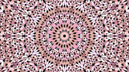 Pink stone mosaic mandala pattern wallpaper - tribal abstract vector background graphic