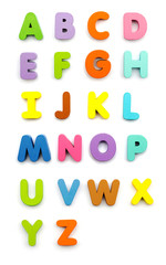 lettres de l'alphabet colorées