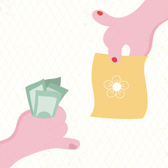 The moment of completion of the transaction. Two arms.