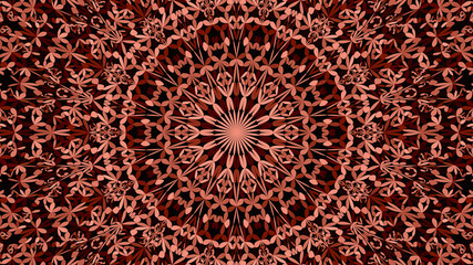 Brown botanical garden mandala pattern background design - abstract bohemian vector ornament wallpaper graphic