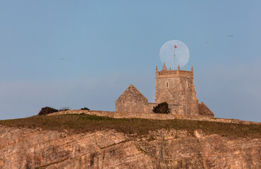 Moonrise over the Church on the Hill