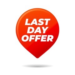 Red Vector Pin on white background