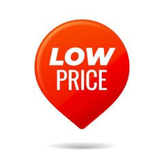 Red Vector Pin on white background