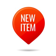 Red Vector Pin on white background