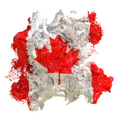Canada flag liquid