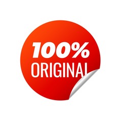 Red Vector Sticker on white background