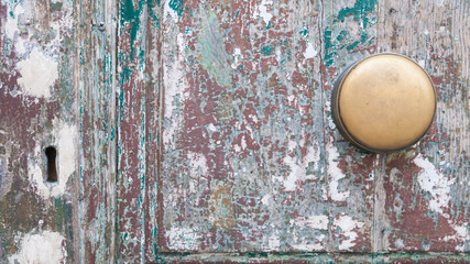 Close-up detail of a grunge old door