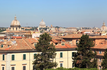 Fototapeta premium Rome Skyline view over the rooftops