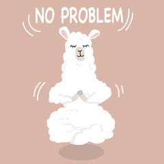 Cute cartoon llama alpaca vector graphic design . Hand drawn llama character illustration and cactus elements for nursery design, poster, greeting, birthday card, baby shower design and party decor