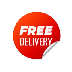 Red Vector Sticker on white background