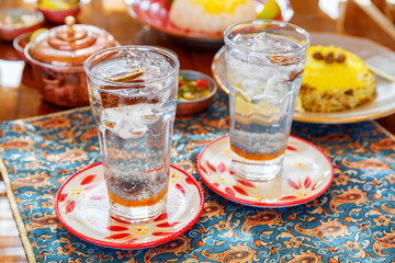 Amazing traditional Iranian drinks with chia seeds