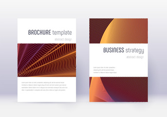 Fototapeta premium Minimalistic cover design template set. Orange abs