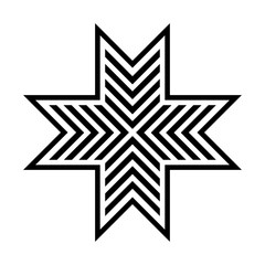 Old baltic Folk star or flower snowflake symbol.