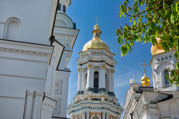 View to bell tower in Kyiv-Pechersk Lavra, Kyiv, Ukraine