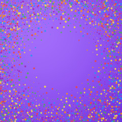Festive confetti. Celebration stars. Rainbow brigh
