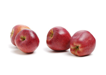 Red apples isolated on white background