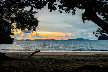 Sunset sea Southern Thailand