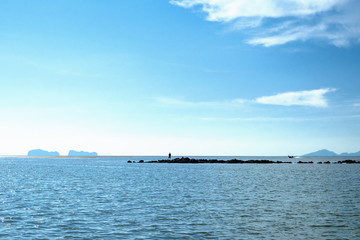 Fototapeta na wymiar Clear day sea, southern sea of ​​Thailand