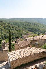Fototapeta na wymiar View over village roofs of Bonnieux Luberon in Provence France
