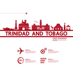 Trinidad and Tobago travel destination grand vector illustration.