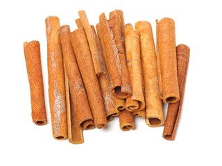 Cinnamon on a white background