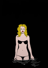 Girl in the dark waters