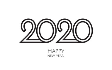 Happy New Year 2019 text design. Brochure design template, card, banner.